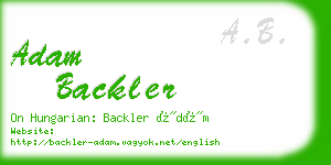 adam backler business card